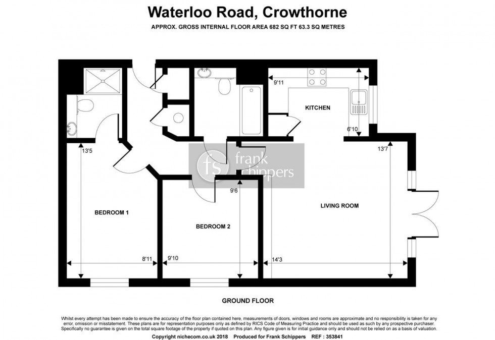 Floorplan for Waterloo Road, Crowthorne