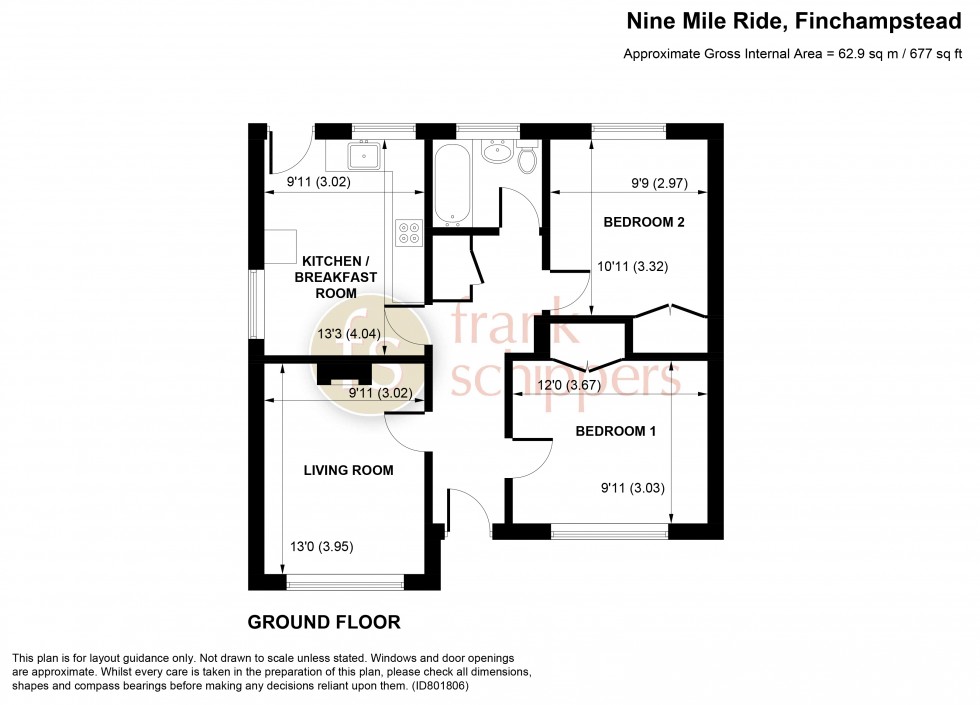 Floorplan for Nine Mile Ride, Finchampstead, Wokingham