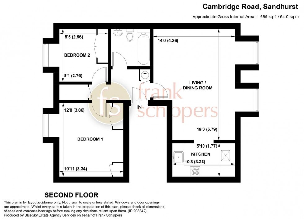 Floorplan for Birchlands, Cambridge Road, Owlsmoor, Sandhurst