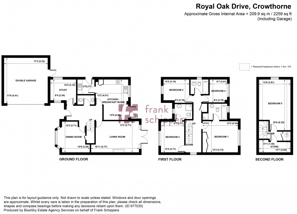 Floorplan for Royal Oak Drive, Crowthorne