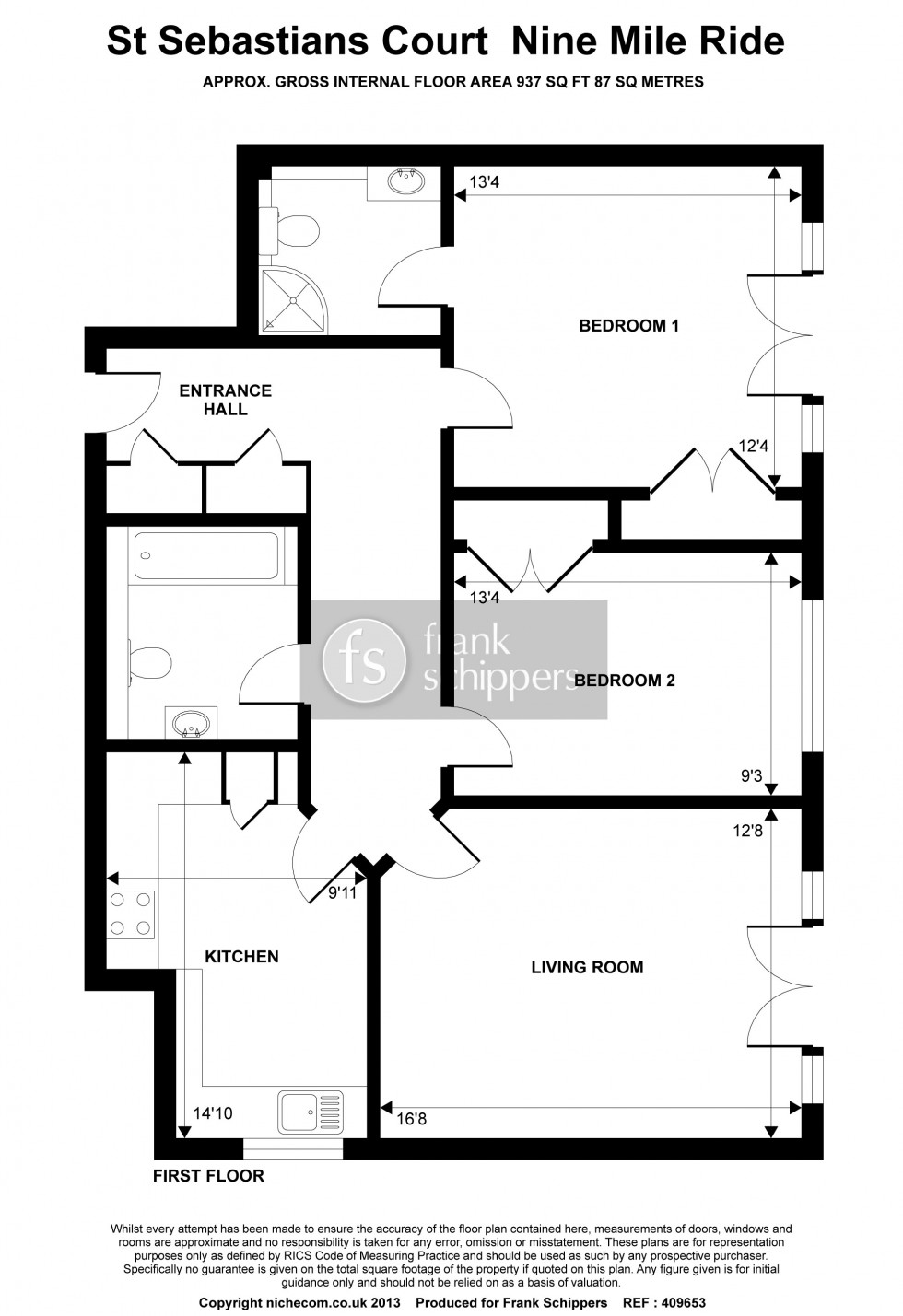 Floorplan for St Sebastians Court, Nine Mile Ride, Wokingham