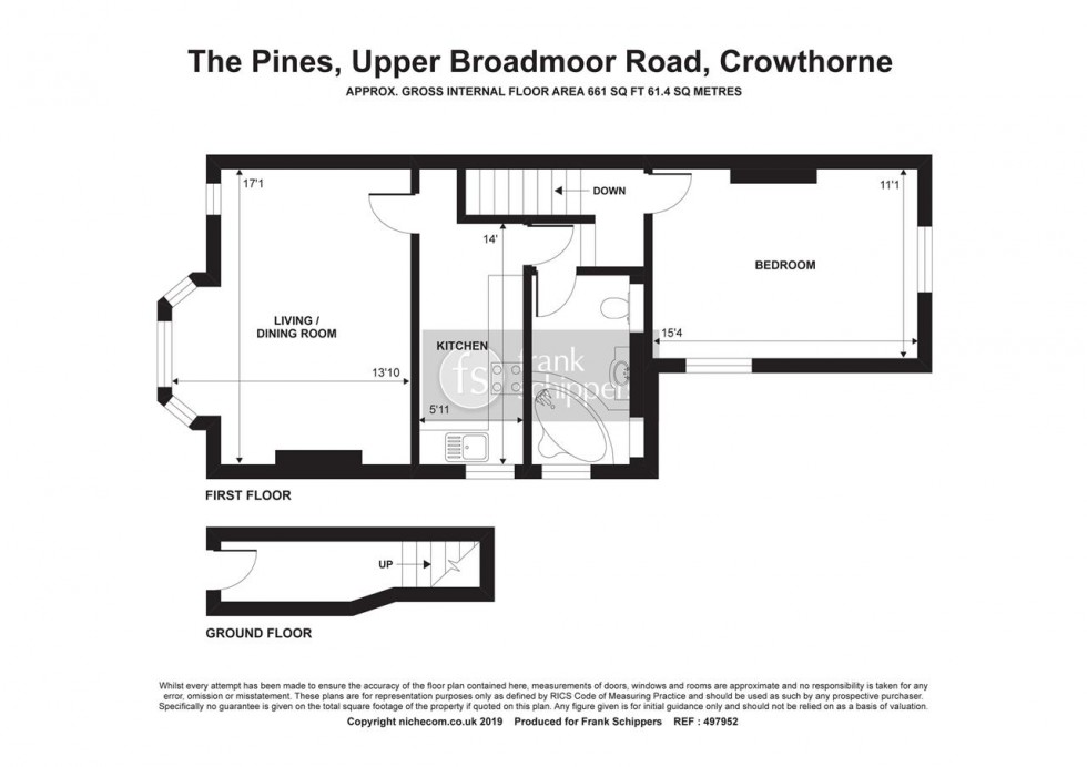 Floorplan for The Pines, Upper Broadmoor Road, Crowthorne