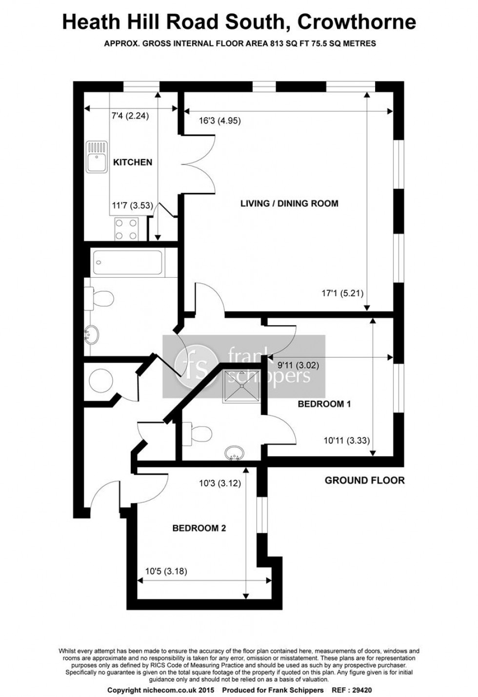 Floorplan for Heath Hill Road South, Crowthorne