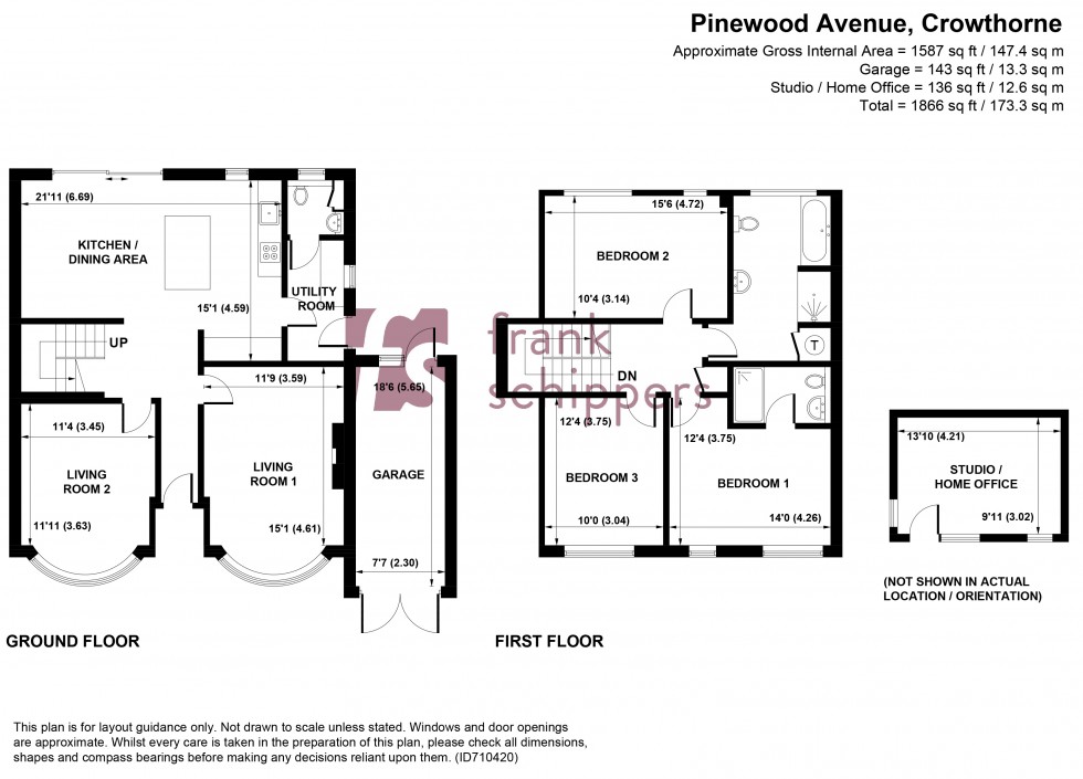 Floorplan for Pinewood Avenue, Crowthorne