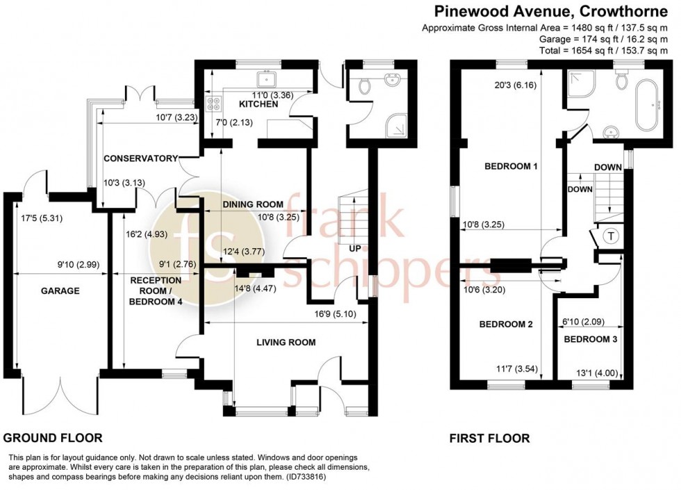 Floorplan for Pinewood Avenue, Crowthorne