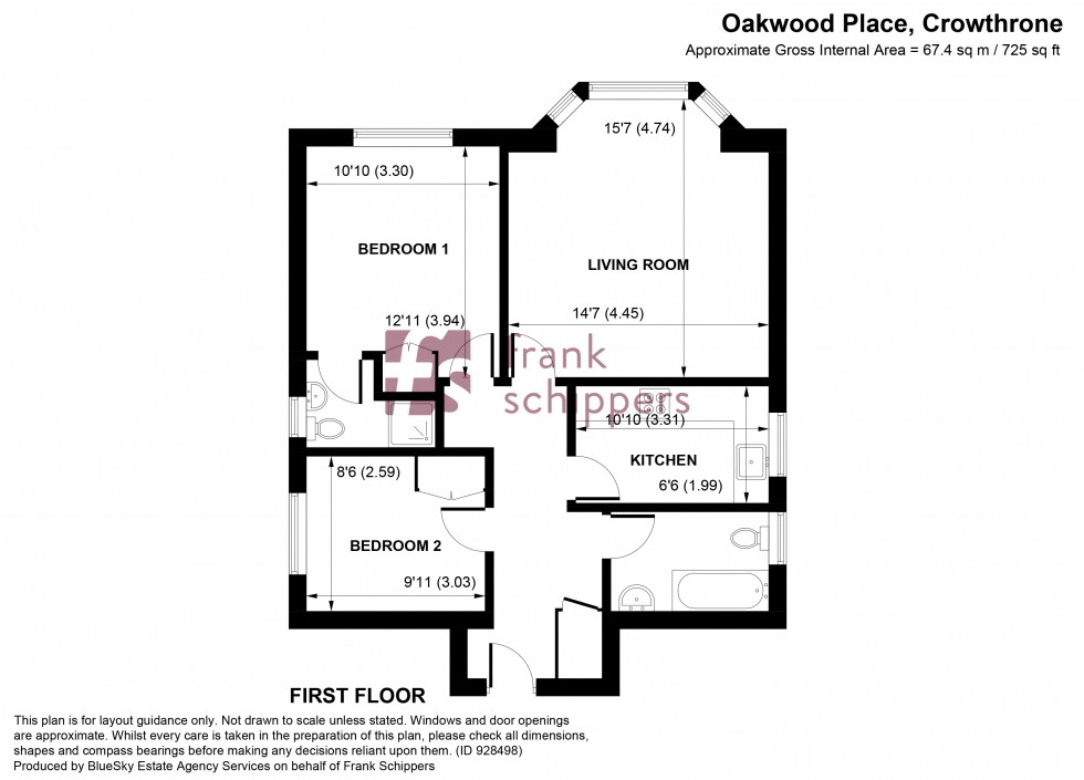 Floorplan for Oakwood Place, Dukes Ride, Crowthorne