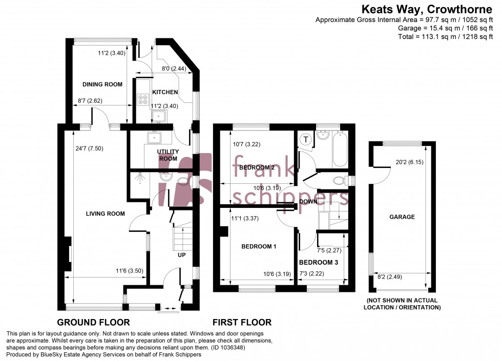 Floorplan for Keats Way, Crowthorne