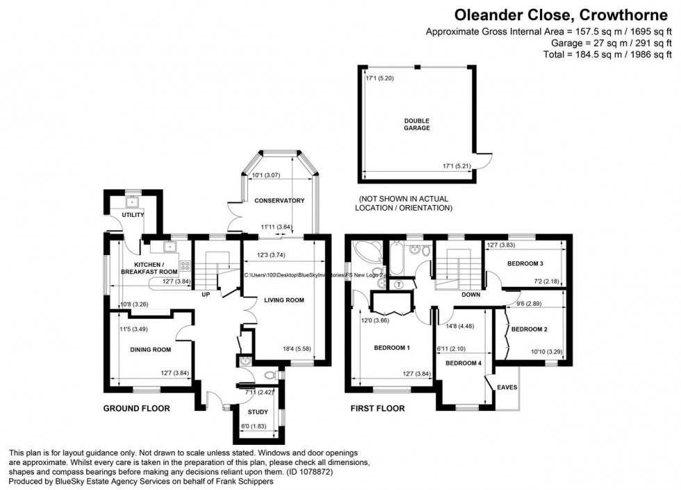 Floorplan for Oleander Close, Heathlake Park, Crowthorne