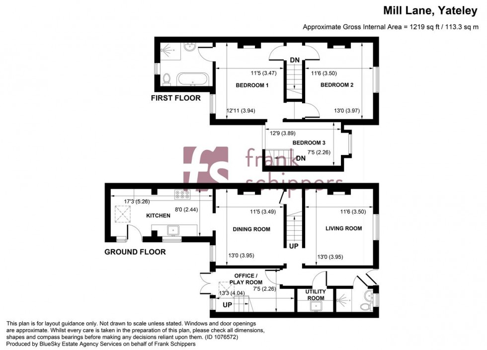 Floorplan for Mill Lane, Yateley