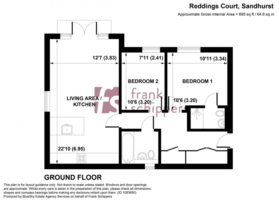 Floorplan for Reddings Court, High Street, Sandhurst