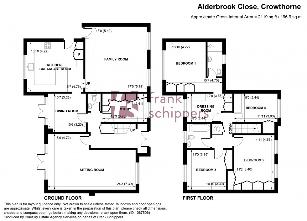 Floorplan for Alderbrook Close, Crowthorne