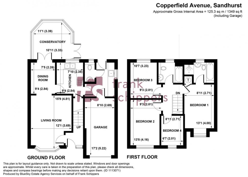 Floorplan for Copperfield Avenue, Owlsmoor, Sandhurst