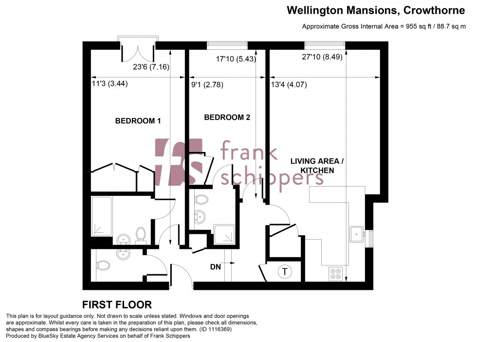 Floorplan for Wellington Mansions, Ardwell Close, Crowthorne