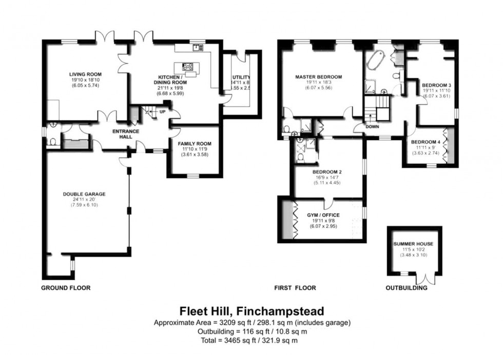 Floorplan for Azalea Cottage, Fleet Hill, Finchampstead, Wokingham