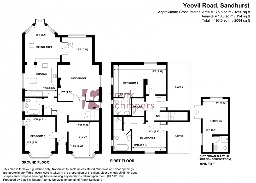 Floorplan for Yeovil Road, College Town, Sandhurst