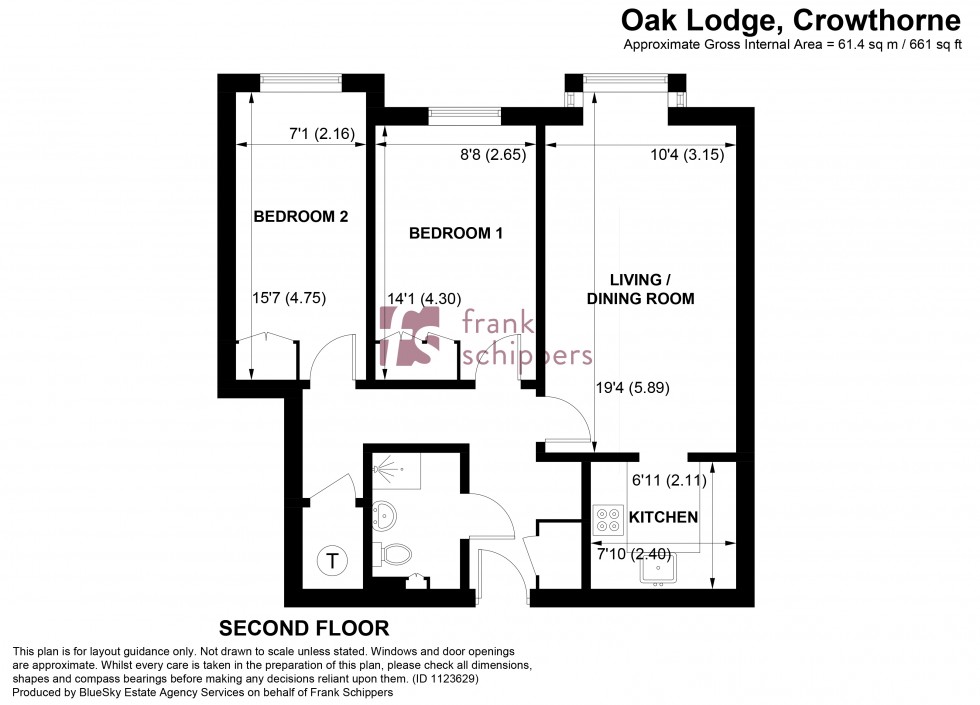 Floorplan for Oak Lodge, New Road, Crowthorne