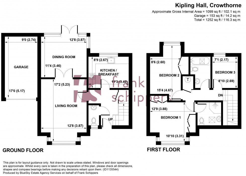 Floorplan for Kipling Hall, Dukes Ride, Crowthorne