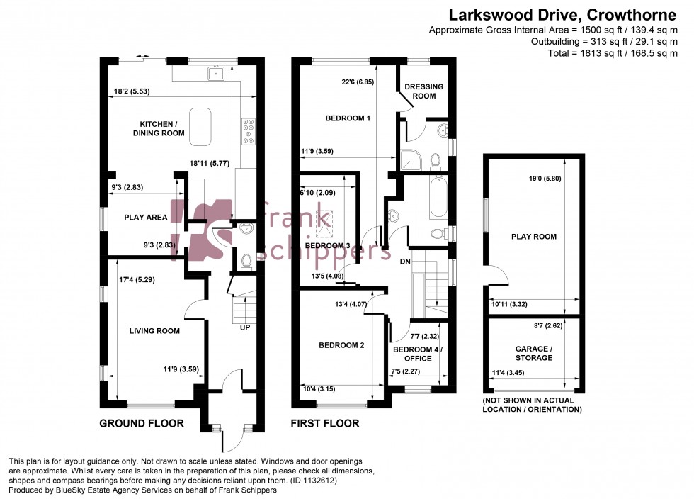 Floorplan for Larkswood Drive, Crowthorne