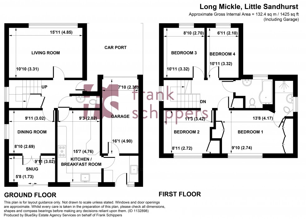 Floorplan for Long Mickle, Sandhurst