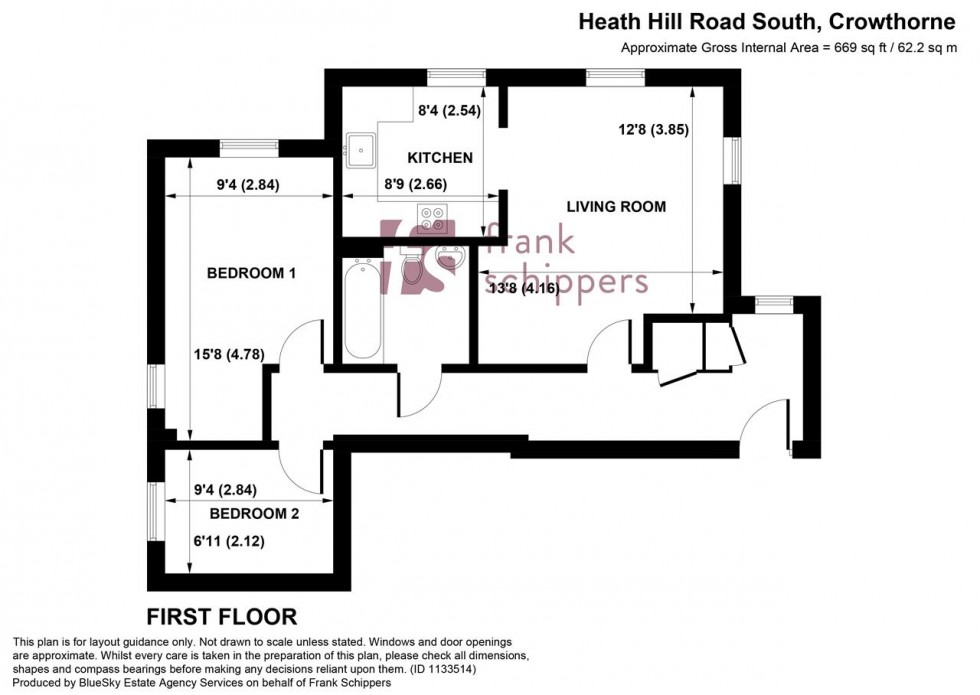 Floorplan for Heath Hill Road South, Crowthorne