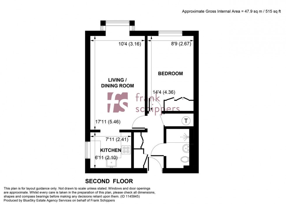 Floorplan for Oak Lodge, New Road, Crowthorne