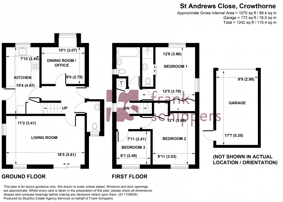 Floorplan for St. Andrews Close, Heathlake Park, Crowthorne