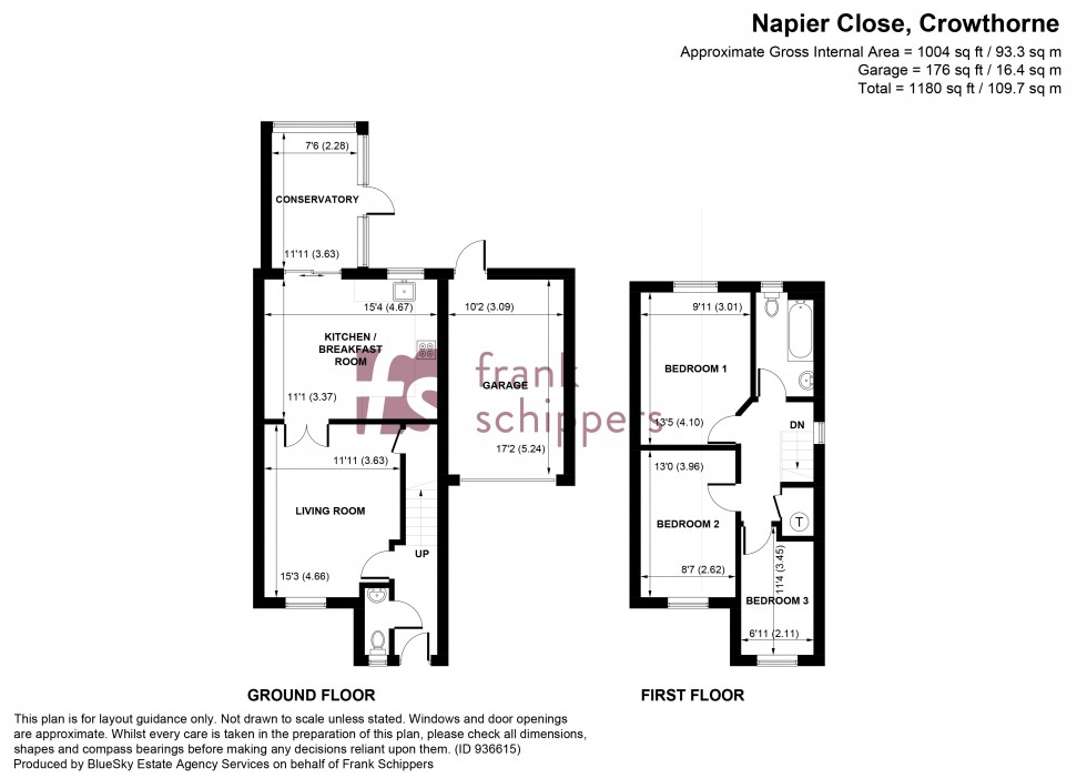 Floorplan for Napier Close, Crowthorne