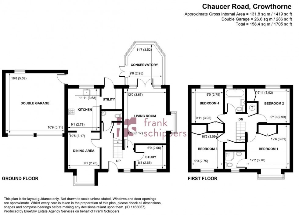 Floorplan for Chaucer Road, Wellington Chase, Crowthorne